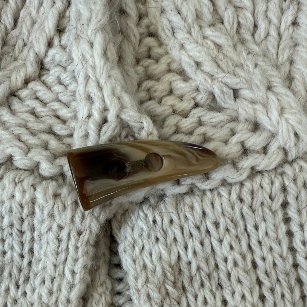 INC International Concepts Hooded 3 Button Wool Cape w Fringe Sun Sz Petite XS-S - Picture 5 of 17